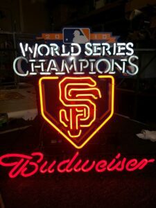 A neon sign for the san francisco giants